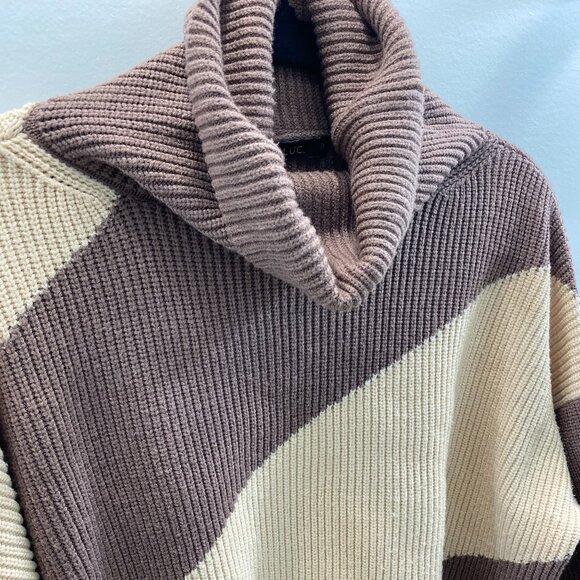 Cropped Deluc Sweater Brown & Cream Size Large - Picture 3 of 3